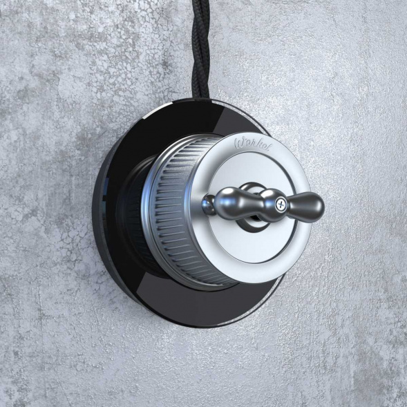 Выключатель Werkel на 4 положения двухклавишный Retro матовый хром WL19-01-05 4690389143427