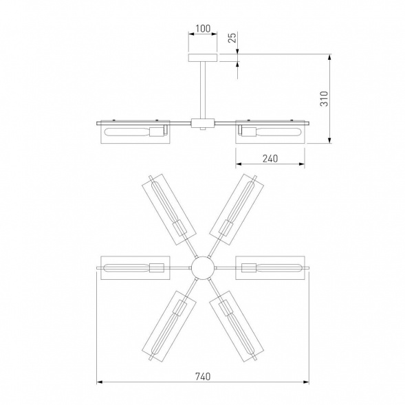 Потолочная люстра Eurosvet Trompeta 70144/6 хром