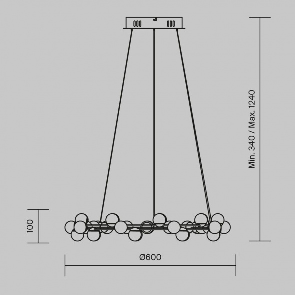 Подвесная светодиодная люстра Maytoni Tessara MOD081PL-L50G3K