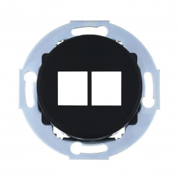 Накладка розетки компьютерной LK Studio Vintage Classic, Vintage Quadro на 2 входа черный 886208-0