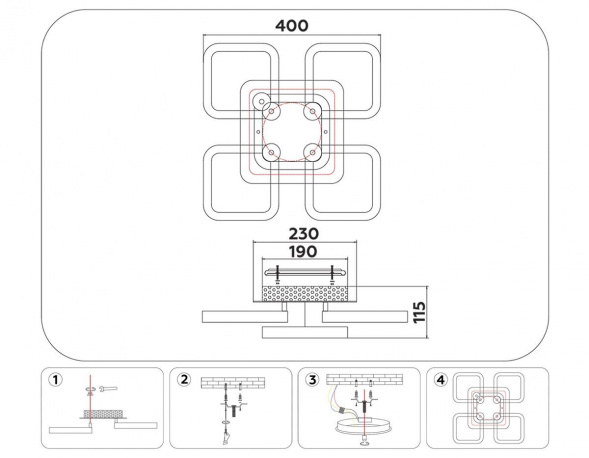 Потолочная светодиодная люстра Ambrella light Acrylica Original FA3861