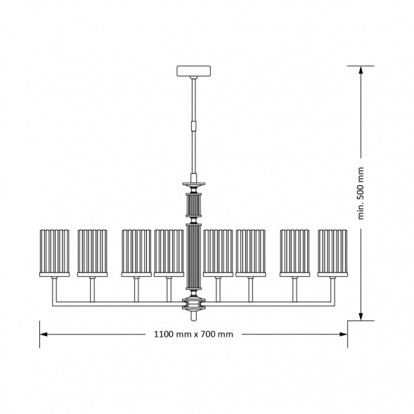 Подвесная люстра KUTEK MOOD Artu Ryfel ART-ZWL-8(ZM)R