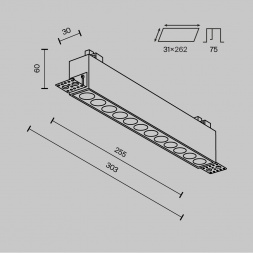Встраиваемый светильник Maytoni Technical Points DL065-20W3-6K-TRS-B