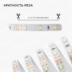 Светодиодная лента Apeyron 4,8W/m 60LED/m 3528SMD холодный белый 2,5M 10-07