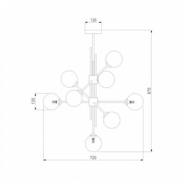 Подвесная люстра Eurosvet Volver 50383 латунь Smart
