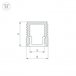 Профиль с рассеивателем Arlight SL-Mini-8-2000 Anod+Opal 036832