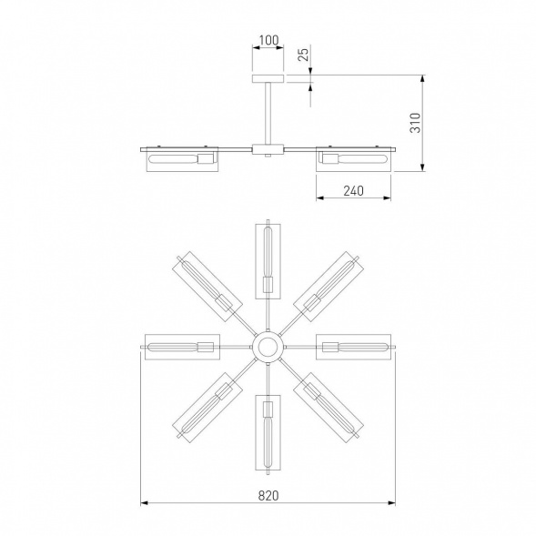 Потолочная люстра Eurosvet Trompeta 70144/8 хром