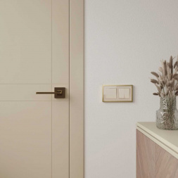 Рамка Werkel Baguette на 2 поста айвори/латунь W0022851 4690389185748