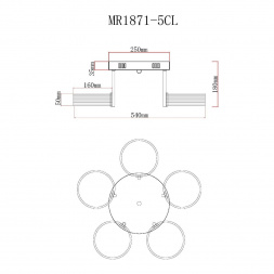 Потолочная светодиодная люстра MyFar Vinsent MR1871-5CL