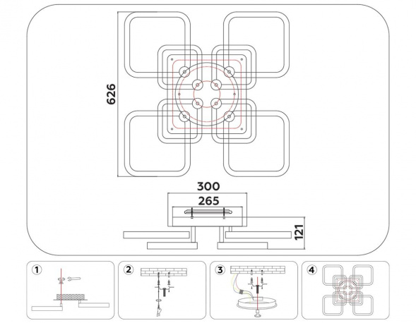 Потолочная светодиодная люстра Ambrella light Acrylica Original FA3866