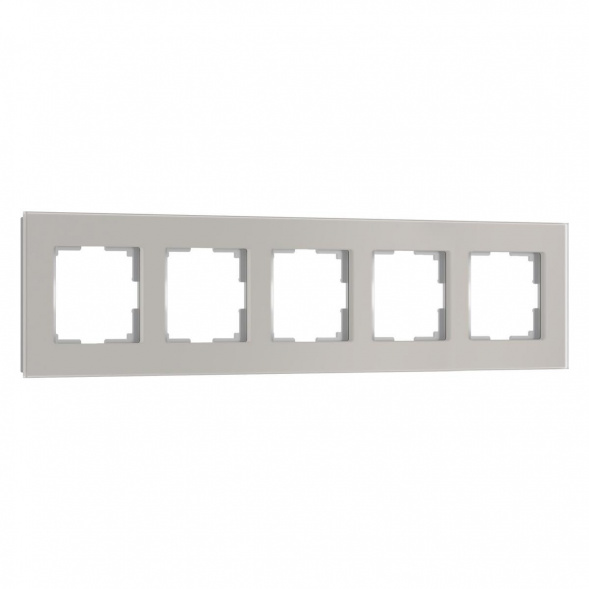 Рамка Werkel Senso на 5 постов дымчатый стекло soft-touch W0053117 4690389214301