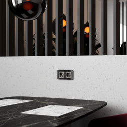 Розетка с заземлением, шторками и USB тип A+C Werkel графит акрил W1171744 4690389197536