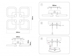 Потолочная светодиодная люстра Ambrella light Acrylica Original FA3819