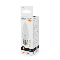 Лампа светодиодная Gauss E27 12W 3000K матовая 30212