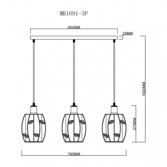 Подвесной светильник MyFar Huston MR1691-3P