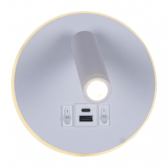 Настенный светодиодный светильник Reluce 86203-9.2-001KT LED12W+USB WT