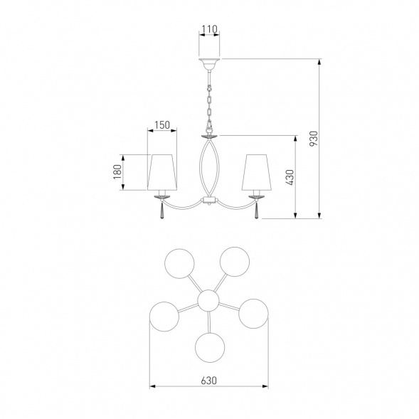 Подвесная люстра Eurosvet 60079/5 хром