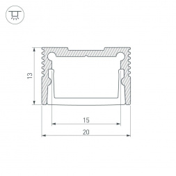 Профиль с рассеивателем Arlight SL-Slim20-H13-2000 Anod+Opal 036835