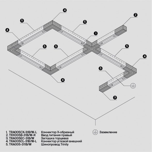 Коннектор X-образный Maytoni Technical Accessorises TRA005CX-31W