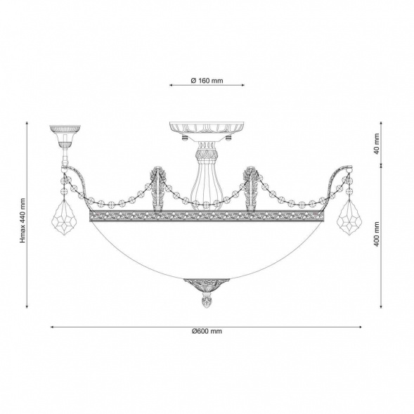 Потолочный светильник Lucia Tucci Barletta 181.8 D620 Coffe Gold