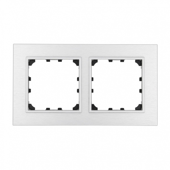 Рамка LK Studio 2-постовая из натурального анодированного алюминия LK60 864223-1