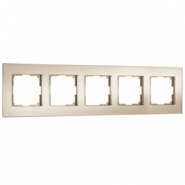Рамка Werkel Senso на 5 постов шампань стекло soft-touch W0053111 4690389214295