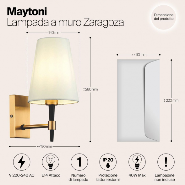 Бра Maytoni Zaragoza H001WL-01BS