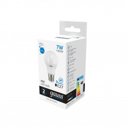 Лампа светодиодная Gauss E27 7W 6500K матовая 23237A