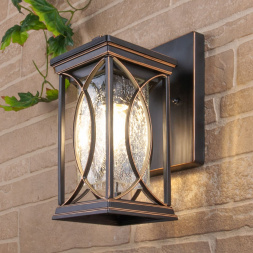 Уличный настенный светильник Elektrostandard Spica D черное золото GL 1026D a048172