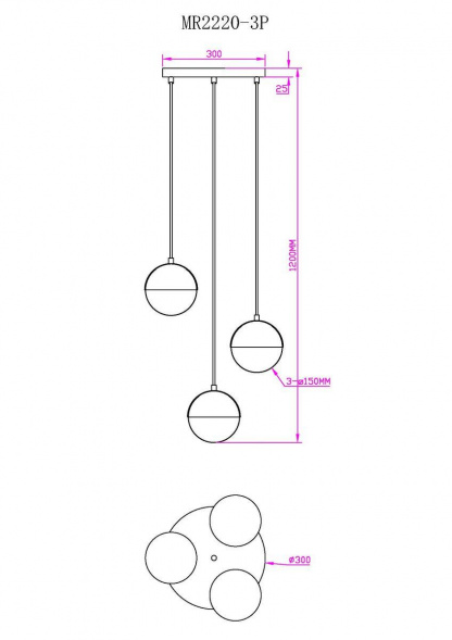Подвесная люстра MyFar Loreen MR2220-3P