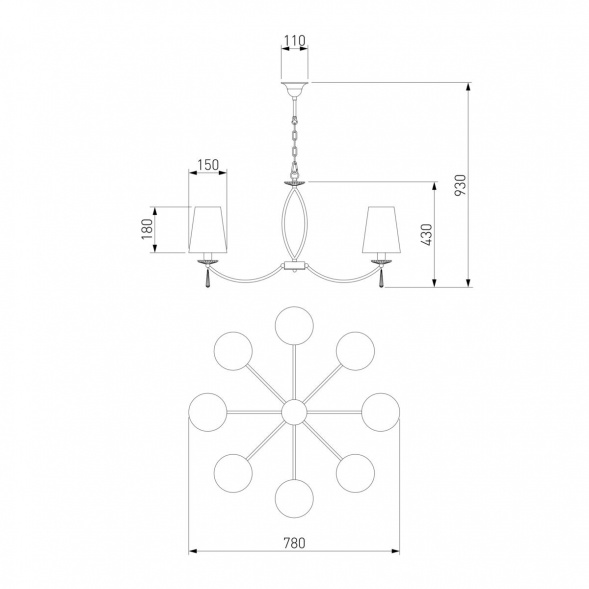 Подвесная люстра Eurosvet 60079/8 хром