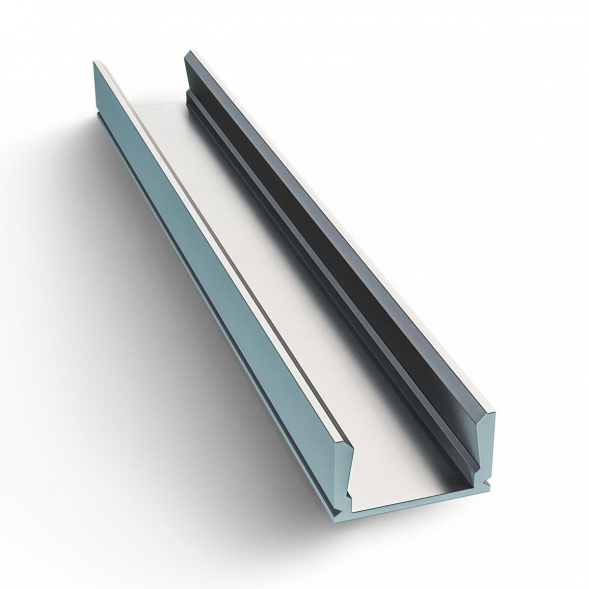 Профиль накладной с рассеивателем серебро 2м. Apeyron 08-01