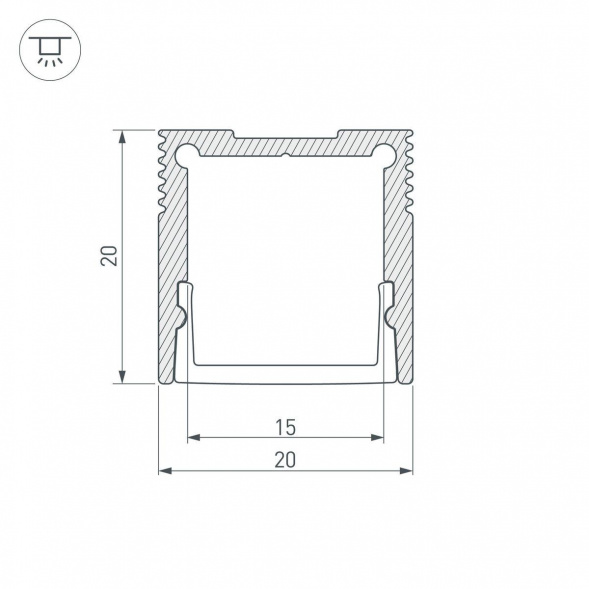 Профиль с рассеивателем Arlight SL-Slim20-H20-2000 Anod+Opal 036836