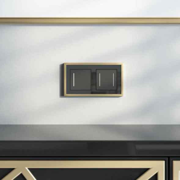 Рамка Werkel Baguette на 2 поста черный/латунь W0022852 4690389185786