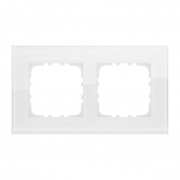 Рамка LK Studio 2-постовая, натуральное стекло (белый)LK80 844213-1