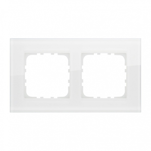 Рамка LK Studio 2-постовая, натуральное стекло (белый)LK80 844213-1