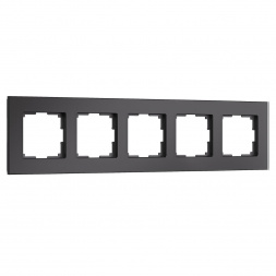 Рамка Werkel Senso на 5 постов черный стекло soft-touch W0053108 4690389214288