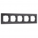 Рамка Werkel Senso на 5 постов черный стекло soft-touch W0053108 4690389214288