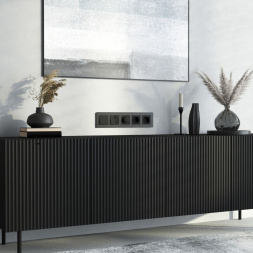 Рамка Werkel Senso на 5 постов черный стекло soft-touch W0053108 4690389214288