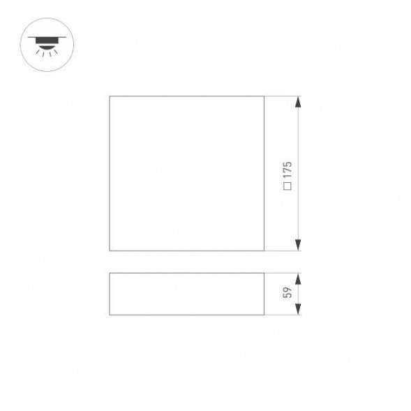 Потолочный светодиодный светильник Arlight SP-Quadro-S175x175-16W Day4000 034779
