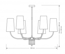 Подвесная люстра KUTEK MOOD Pesaro PES-ZW-6(Z)