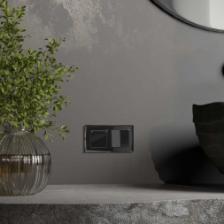 Розетка с заземлением, крышкой, шторками Werkel графит акрил W1171248 4690389197734