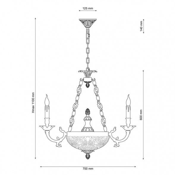 Подвесная люстра Lucia Tucci Firenze 1781.8.2 Antique Gold