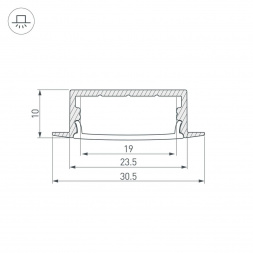 Профиль с экраном Arlight ARH-WIDE-F-H10-2000 ANOD+OPAL 036769