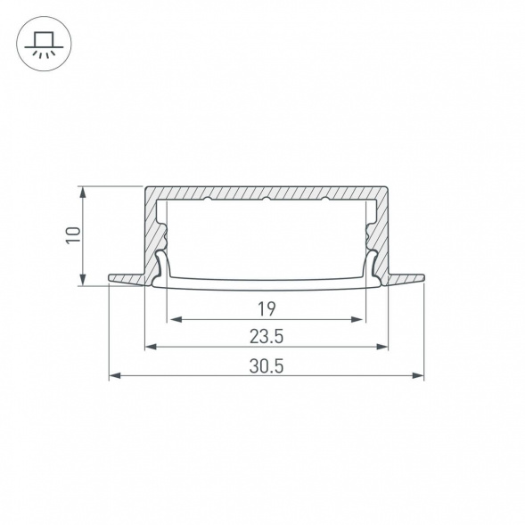 Профиль с экраном Arlight ARH-WIDE-F-H10-2000 ANOD+OPAL 036769