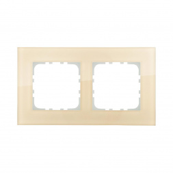 Рамка LK Studio 2-постовая, натуральное стекло (кремовый) LK80 844217-1