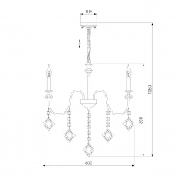 Подвесная люстра Eurosvet Telao 10120/5 золото/тонированный хрусталь Strotskis Smart