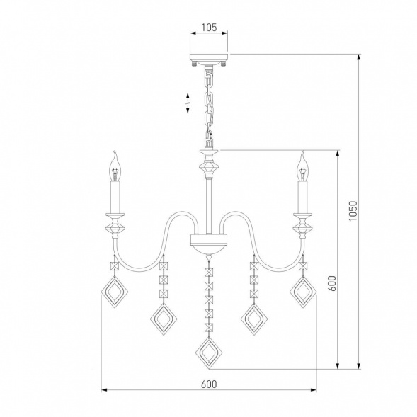 Подвесная люстра Eurosvet Telao 10120/5 золото/тонированный хрусталь Strotskis Smart