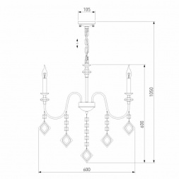 Подвесная люстра Eurosvet Telao 10120/5 золото/тонированный хрусталь Strotskis Smart