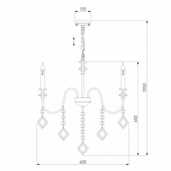 Подвесная люстра Eurosvet Telao 10120/5 золото/тонированный хрусталь Strotskis Smart